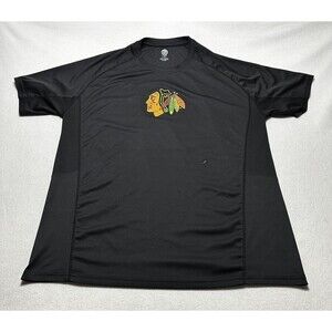 Chicago Blackhawks T Shirt Mens XL Extra Large Black Hockey NHL Sports - Spot